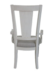 Katia - Arm Chair (Set of 2) - Light Gray Linen & Weathered White - R&R Furniture Gallery (Fountain Valley, CA)