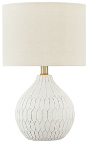 Wardmont - Ceramic Table Lamp  - White - R&R Furniture Gallery (Fountain Valley, CA)