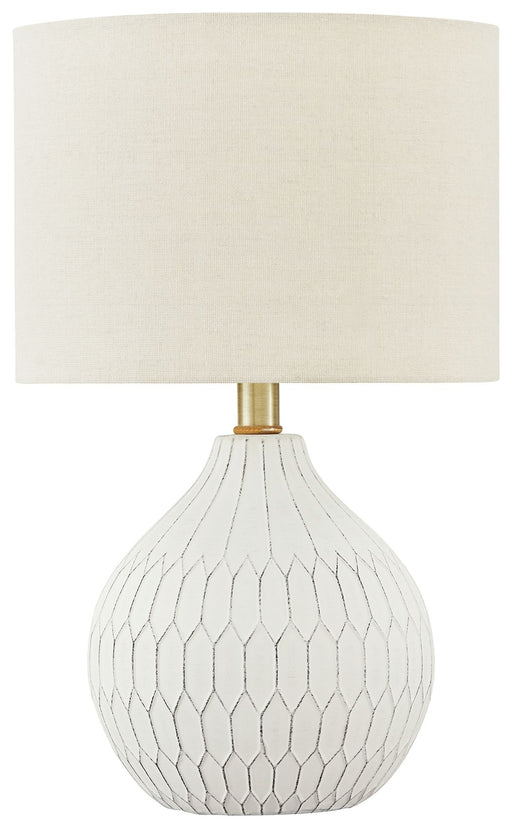 Wardmont - Ceramic Table Lamp  - White - R&R Furniture Gallery (Fountain Valley, CA)