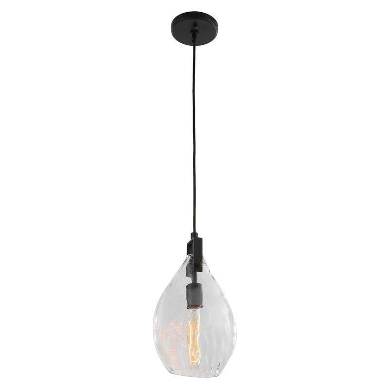 Uttermost Campester Pearl Silver 1 Light Watered Glass Mini Pendant, modern pendant lighting with a sleek glass shade.