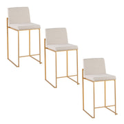 Lumi Source Fuji contemporary high back counter stool with stylish design and wooden legs, perfect for modern kitchen or bar area.