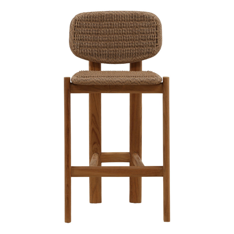 Alva - Outdoor Counter Stool - Light Brown And Natural
