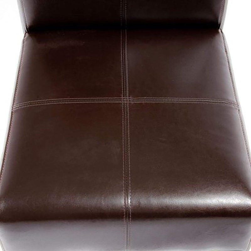 Bonded Leather Upholstered Dining Chair With Solid Wood Legs (Set of 2) - Chocolate - R&R Furniture Gallery (Fountain Valley, CA)