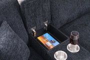 Lily - Sectional Sofa With Ottoman - Black - R&R Furniture Gallery (Fountain Valley, CA)