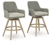 Seton Creek - Barstool With Cushion (Set of 2) - Beige / Gray - R&R Furniture Gallery (Fountain Valley, CA)