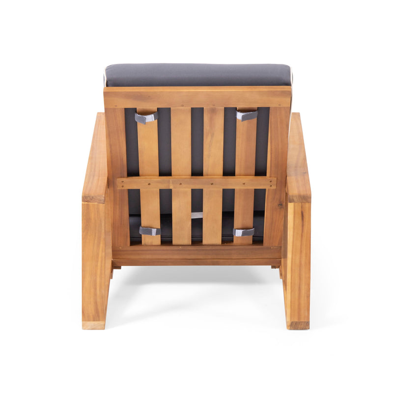 Noble House outdoor patio lounge chair with plush cushions and armrests, perfect for relaxing in the outdoor club chair setting.