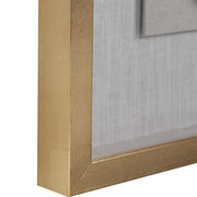 Keeva agate stone shadow box wall decor by Uttermost with gold frame, showcasing layered agate stones and textured design.