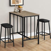 8th Street 3-piece modern counter height dining set with rectangular small tables and matching chairs, contemporary style.