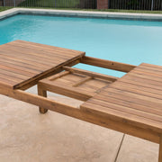 Wilson - Expandable Dining Table With Slat Design - Teak Acacia Wood - R&R Furniture Gallery (Fountain Valley, CA)