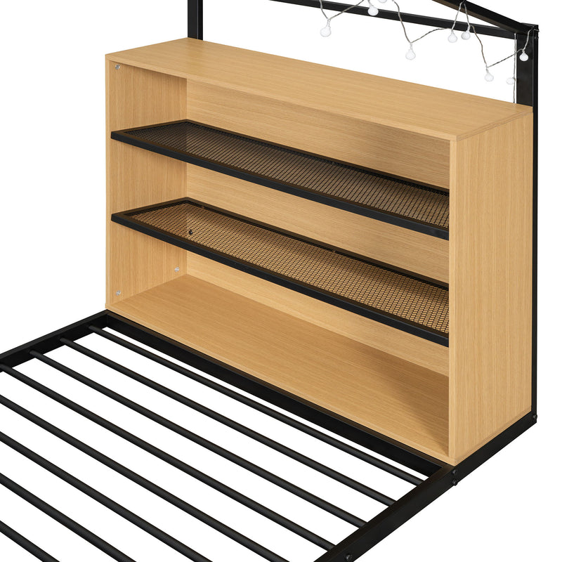 Bed House Frame With Shelves And Lights - R&R Furniture Gallery (Fountain Valley, CA)