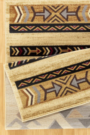 Tribes - 5'3" X 7'3" Southwest Area Rug Polypropylene - Cream - R&R Furniture Gallery (Fountain Valley, CA)