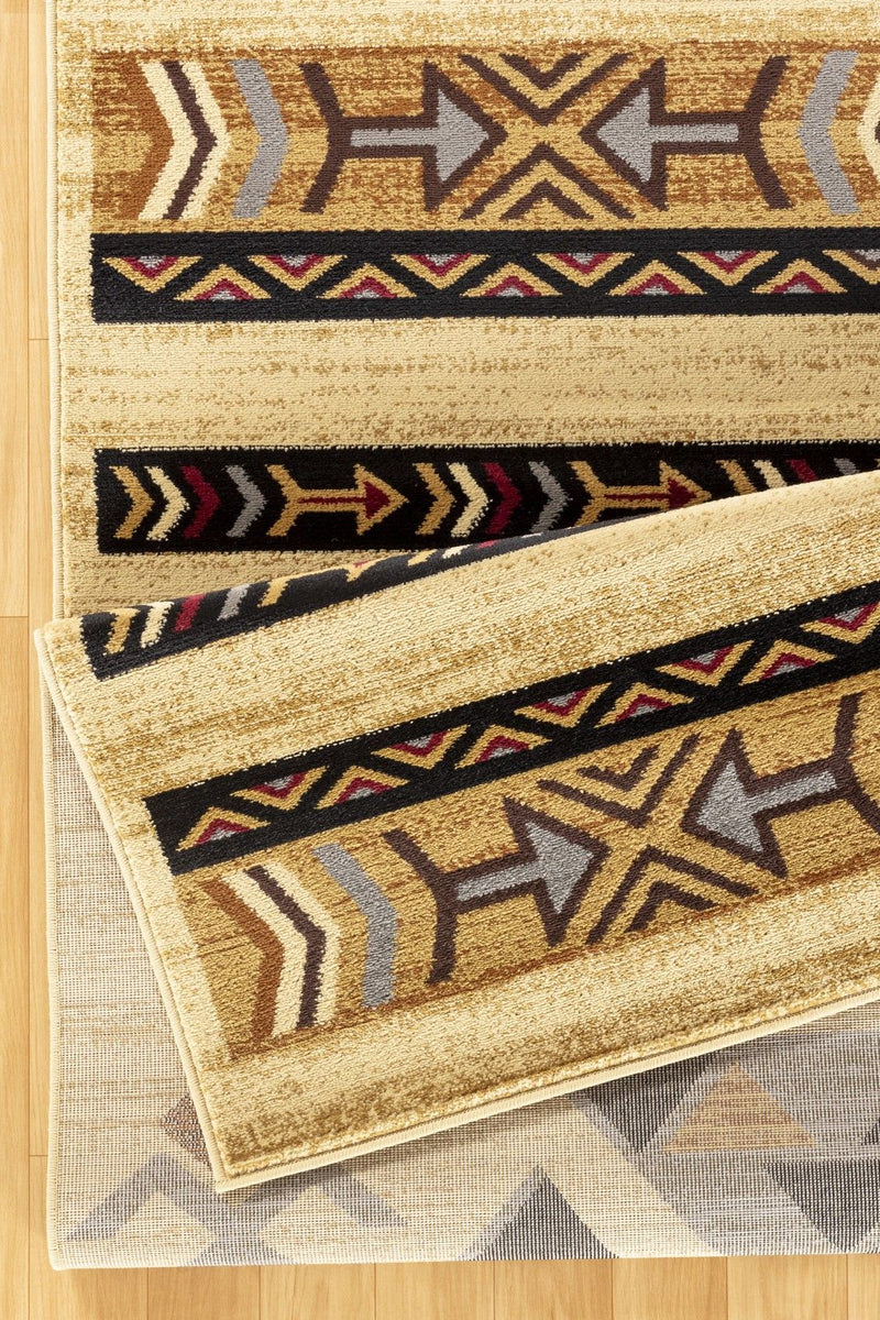 Tribes - 5'3" X 7'3" Southwest Area Rug Polypropylene - Cream - R&R Furniture Gallery (Fountain Valley, CA)
