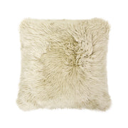 Astrid - Square New Zealand Sheepskin Accent Throw Pillow Cover With Feather Insert - Taupe / Natural - R&R Furniture Gallery (Fountain Valley, CA)