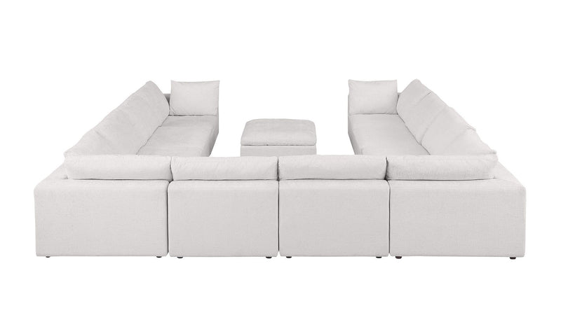 1100 - 11-Piece U-Shaped Sectional In Italian Fabric - Pearl