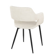 Set of two Lumi Source Margarite mid-century modern dining chairs with sleek wooden legs and upholstered seats.