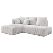 Manya - Sectional Sofa - Ivory Corduroy - R&R Furniture Gallery (Fountain Valley, CA)