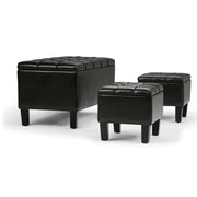 Dover - 3 Piece Storage Ottoman Contemporary Design - R&R Furniture Gallery (Fountain Valley, CA)