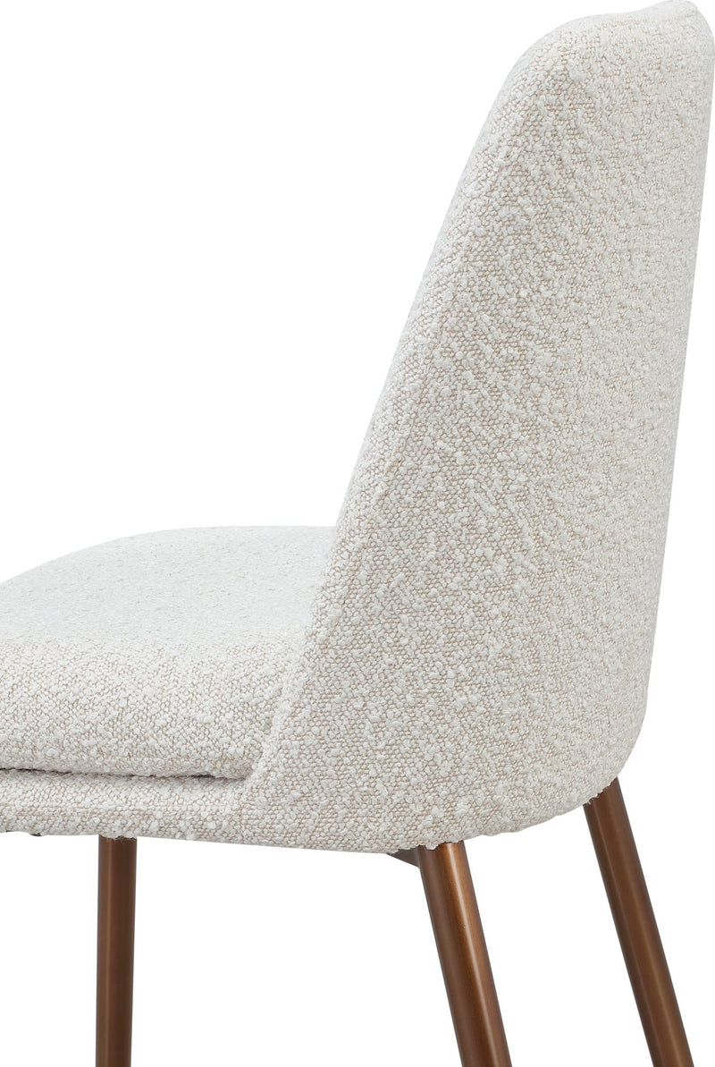 Wyatt Upholstered Bar Stool in Ricotta Boucle and Bronze Metal