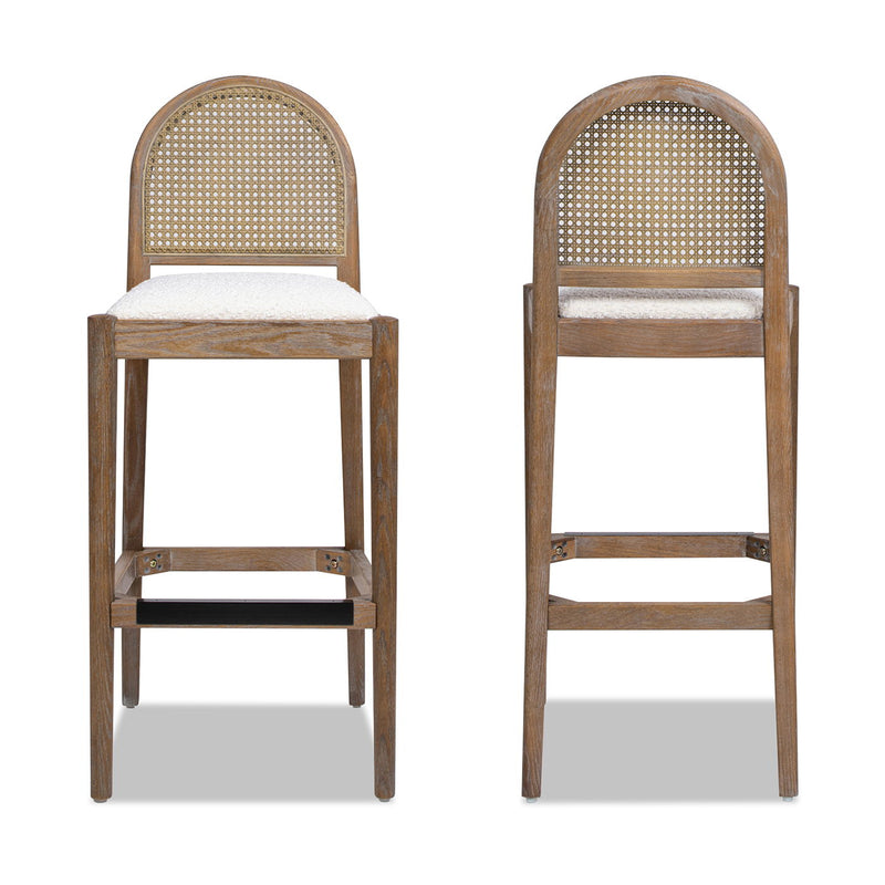 Panama - Curved Back Cane Bar Stool (Set of 2) - R&R Furniture Gallery (Fountain Valley, CA)