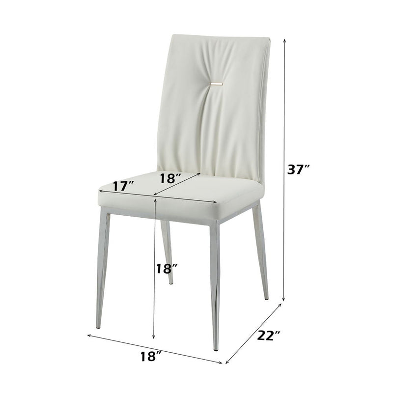 Kamaile - Side Chair (Set of 2) - Beige Synthetic Leather & Chrome - R&R Furniture Gallery (Fountain Valley, CA)