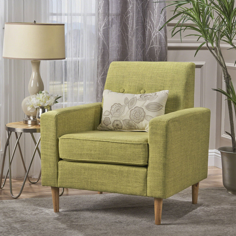 Nebulize - Upholstered Fabric Club Chair With Button Tufted And Square Off Arm And Back - R&R Furniture Gallery (Fountain Valley, CA)