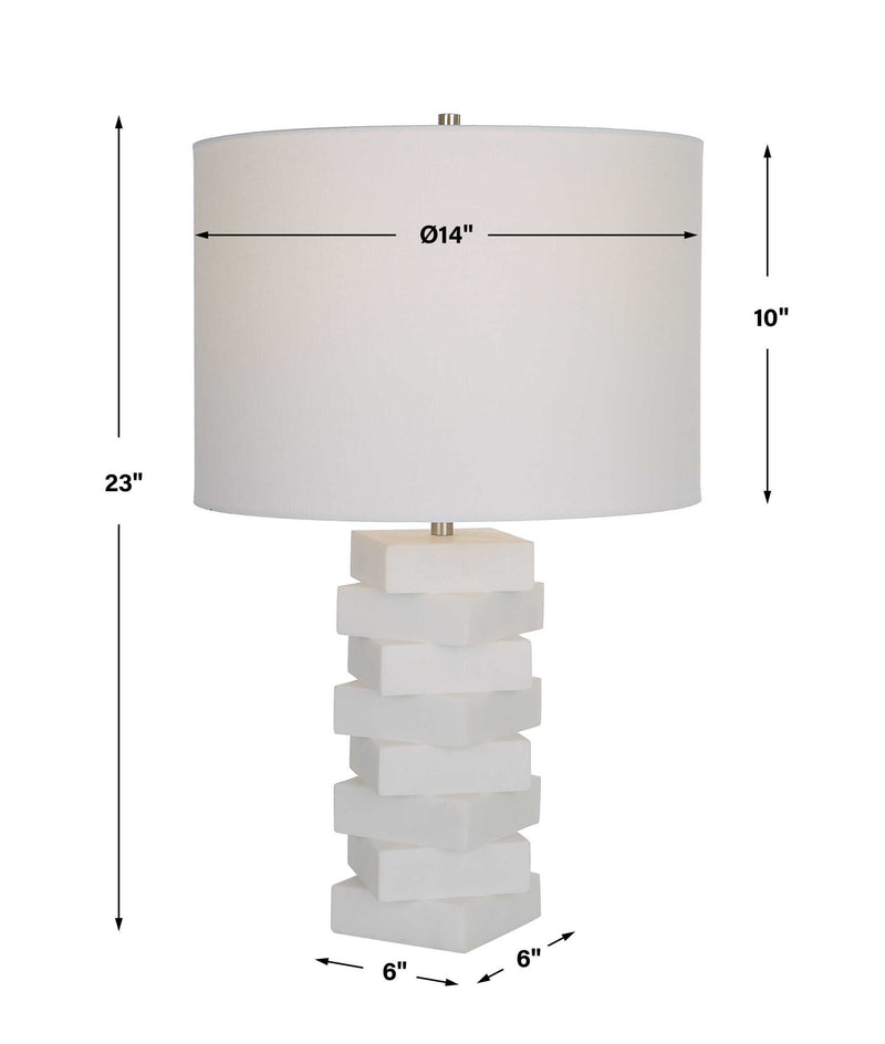 Ascent - White Geometric Table Lamp