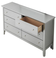 Glory Furniture Primo dresser with multiple drawers and a sleek wood finish, ideal for bedroom storage.