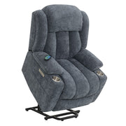 Omarion - Power Recliner With Lift, Heating & Massage - Blue Chenille - R&R Furniture Gallery (Fountain Valley, CA)