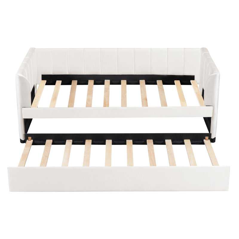Upholstered Daybed With Ergonomic Design Backrest - R&R Furniture Gallery (Fountain Valley, CA)