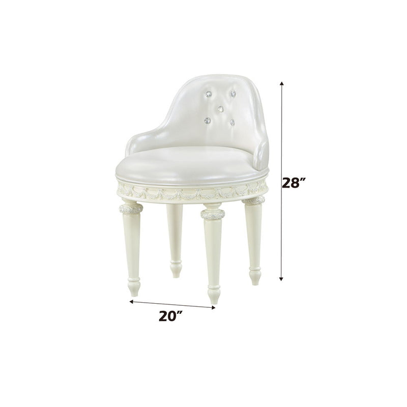 Dorothy - Vanity Chair With Swivel - Ivory - R&R Furniture Gallery (Fountain Valley, CA)