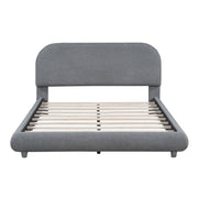 Upholstered Platform Bed With Thick Solid Frame And Stylish Curve-Shaped Design - R&R Furniture Gallery (Fountain Valley, CA)