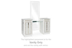 White Chalanna Vanity Desk by Signature Design by Ashley® with a sleek, modern design and spacious tabletop.