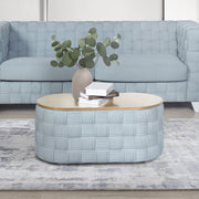 Saree - Coffee Table - Light Teal Chenille - R&R Furniture Gallery (Fountain Valley, CA)