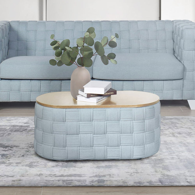 Saree - Coffee Table - Light Teal Chenille - R&R Furniture Gallery (Fountain Valley, CA)