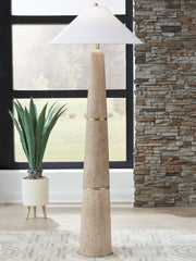 Gasparleigh - Poly Floor Lamp - Brown / Gold Finish - R&R Furniture Gallery (Fountain Valley, CA)
