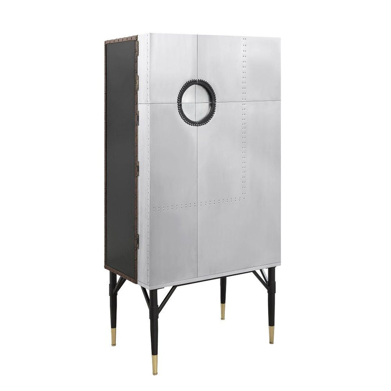 Yoela - Wine Cabinet - Leather & Aluminum - R&R Furniture Gallery (Fountain Valley, CA)