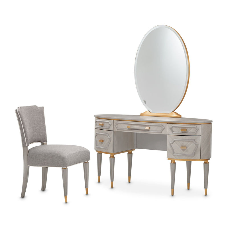 St. Charles - Vanity Desk with Glass Top - R&R Furniture Gallery (Fountain Valley, CA)