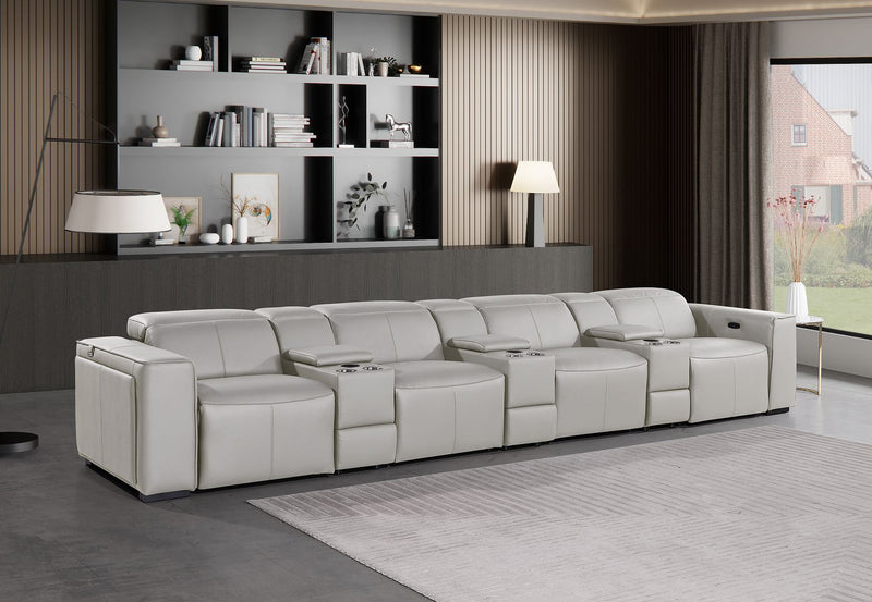 1224 - 7-Piece Modular Power Reclining Sofa In With 4 Power Recliners & Power Headrests - R&R Furniture Gallery (Fountain Valley, CA)