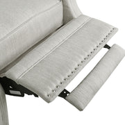 Noble House Welch contemporary tufted pushback recliner with plush upholstery and modern design, shown in a living room setting.