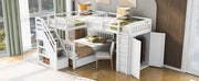 L Shaped Bunk Bed With 3 Drawers, Portable Desk And Wardrobe - R&R Furniture Gallery (Fountain Valley, CA)