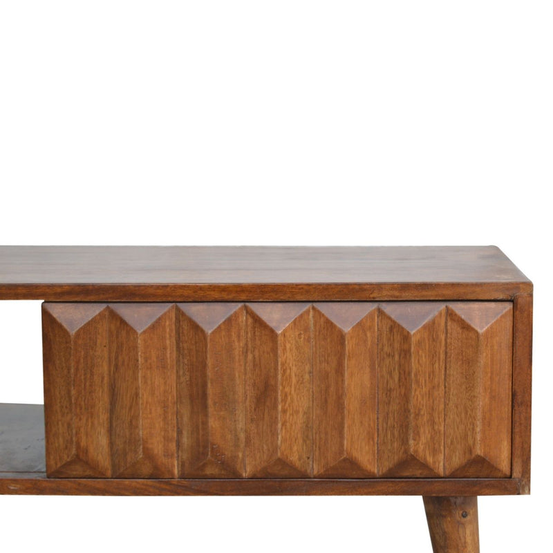 Prism Sliding Media Unit - Chestnut - R&R Furniture Gallery (Fountain Valley, CA)