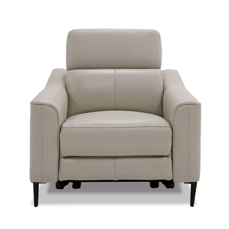 Eden - Modern Grey Leather Armchair — view 2