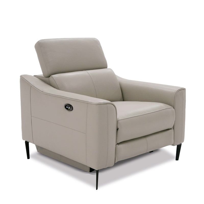 Eden - Modern Grey Leather Sofa Set — view 3