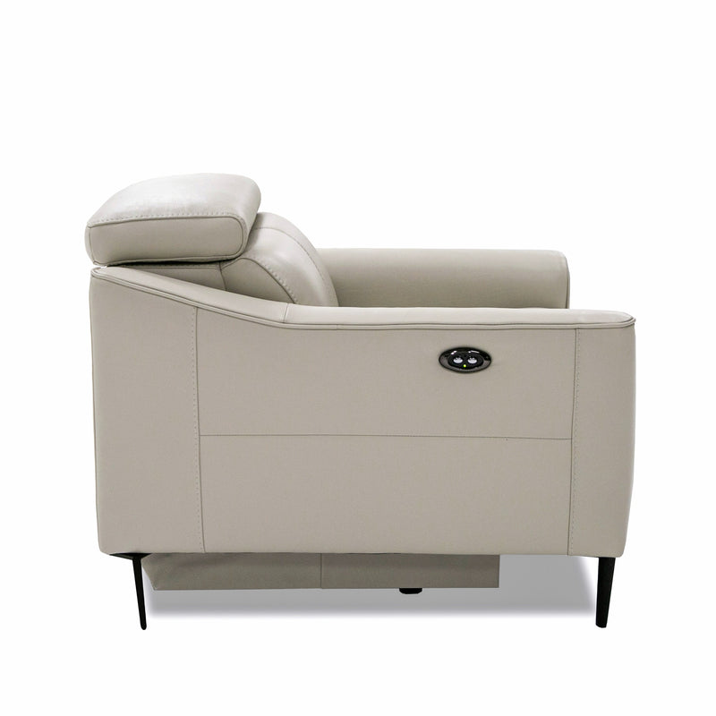 Eden - Modern Grey Leather Armchair — view 4