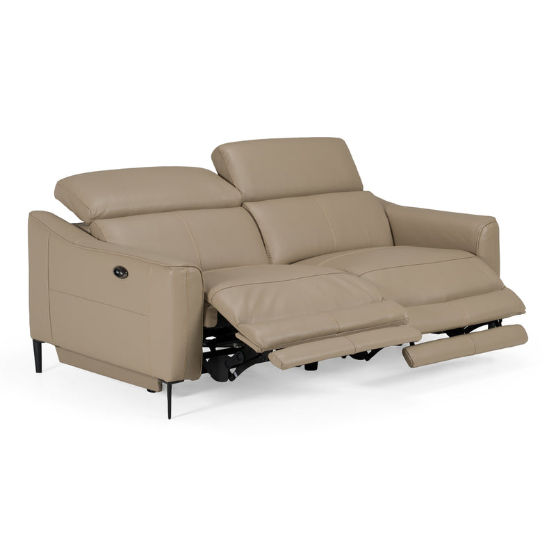 Eden - Modern Taupe Leather Sofa With 2 Recliners — view 2