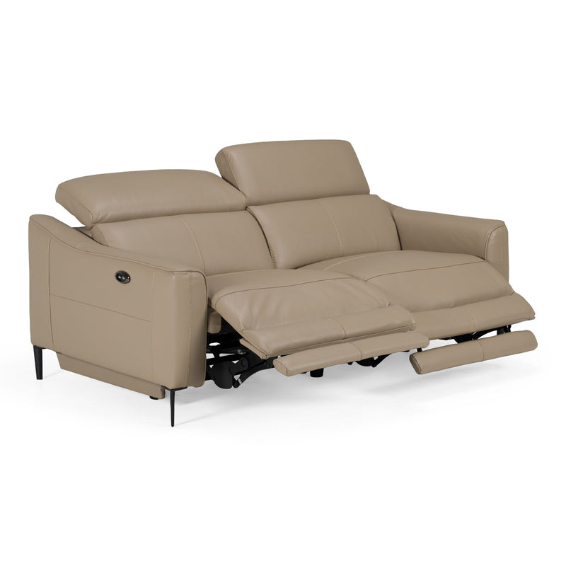 Eden - Modern Taupe Leather Loveseat with 2 Recliners — view 4
