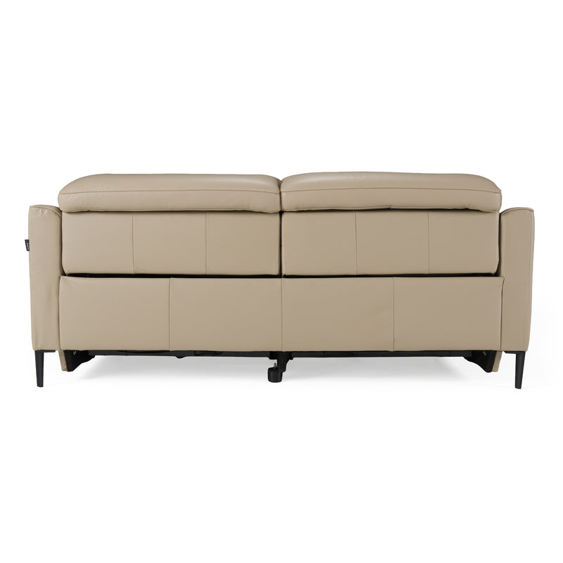 Eden - Modern Taupe Leather Sofa With 2 Recliners — view 4