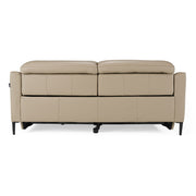 Eden - Modern Taupe Leather Loveseat with 2 Recliners — view 3