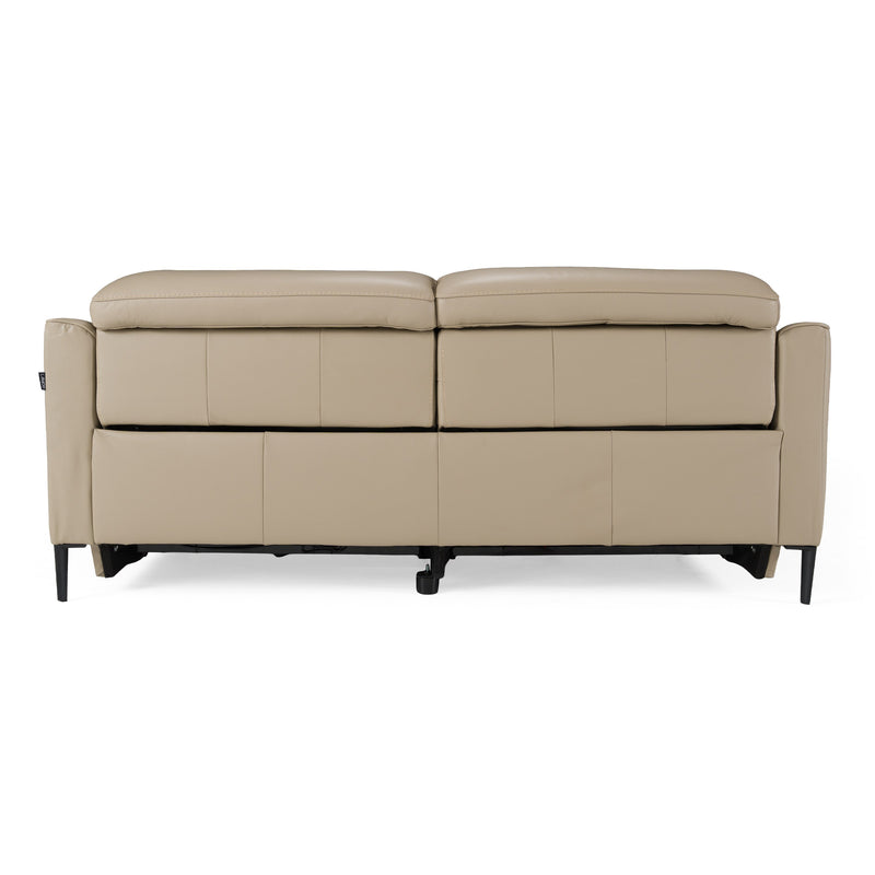 Eden - Modern Taupe Leather Loveseat with 2 Recliners — view 3