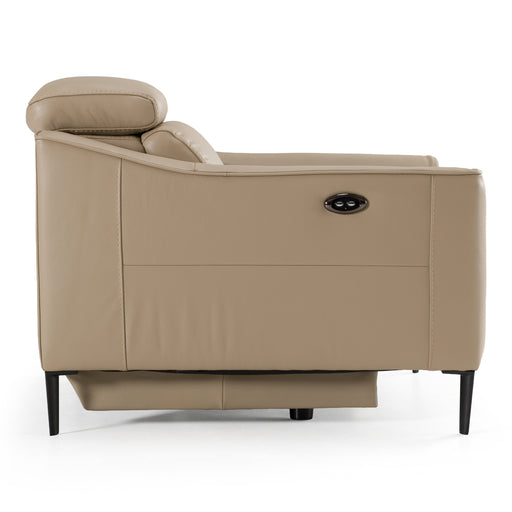 Eden - Modern Taupe Leather Recliner Chair — view 2